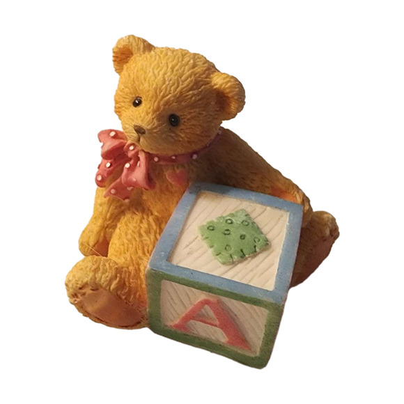 Enesco Cherished Teddies 1995 Bear Figurine "A" Block #1584448A - Picture 2 of 6